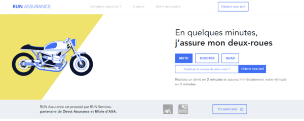 capture d'écran home page run assurance