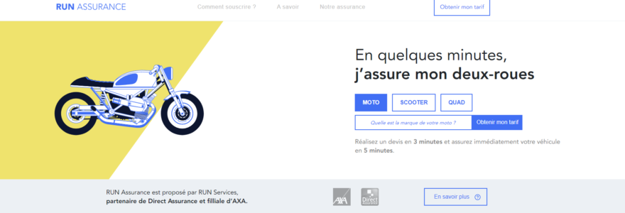 capture d'écran home page run assurance